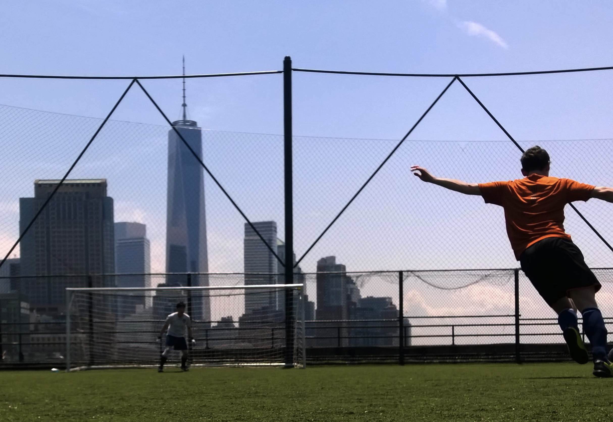 Warming-up-on-the-Pier-40-rooftop-field-in-the-footsteps-of-the-Freedom-Tower.-New-York-NY-USA