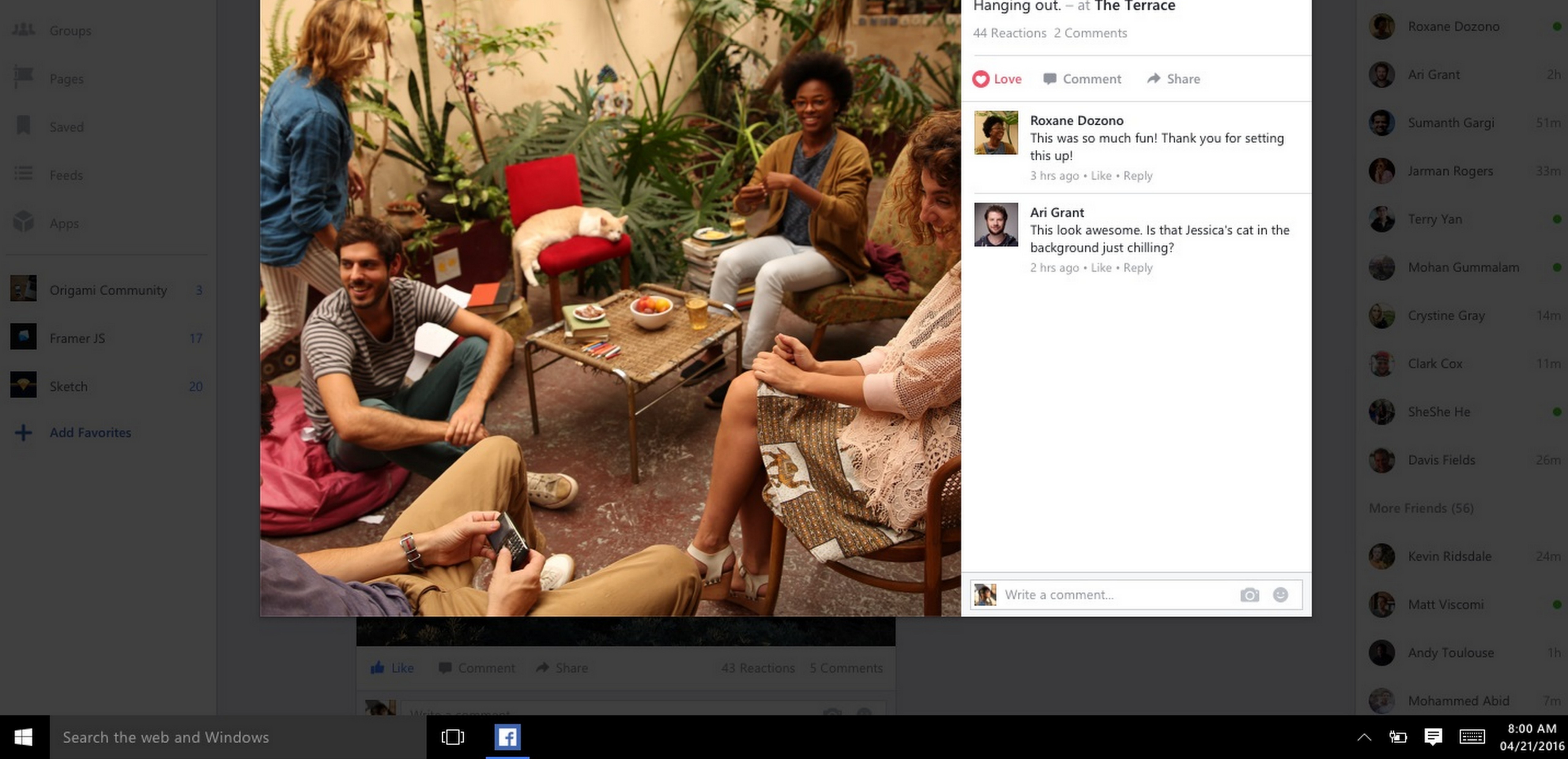 Facebook for Windows 10