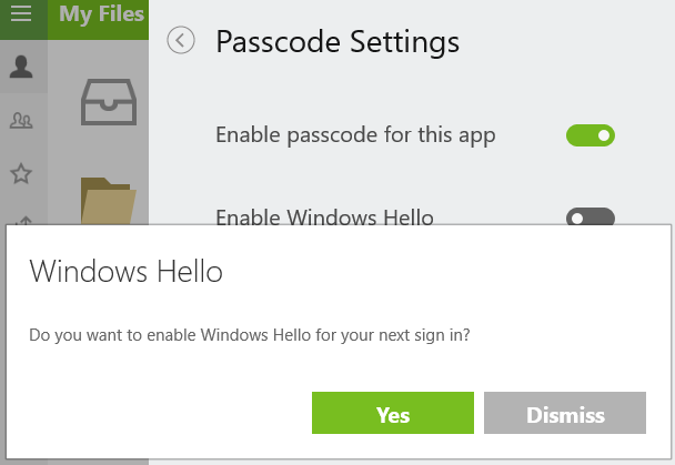 Citrix ShareFile secured by Windows Hello and Windows Information Protection