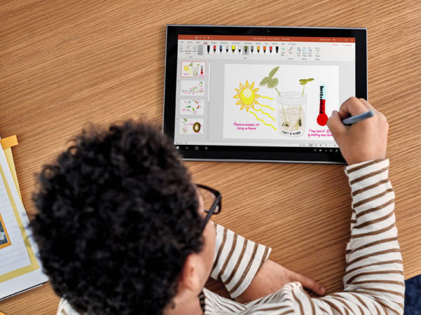 Student using a tablet device