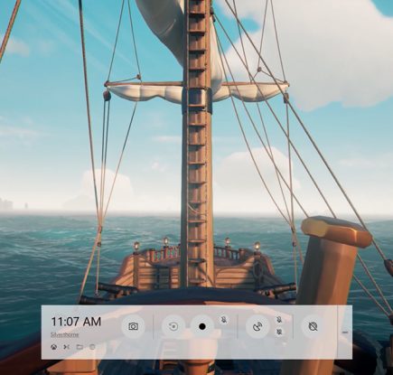 Снимок экрана в Windows 10: улучшенное меню игры