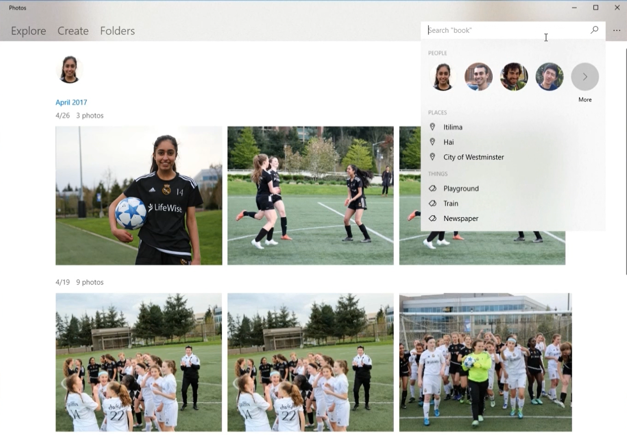 With the help of AI, we’ve also introduced an easy way to search by person, place, or thing. 