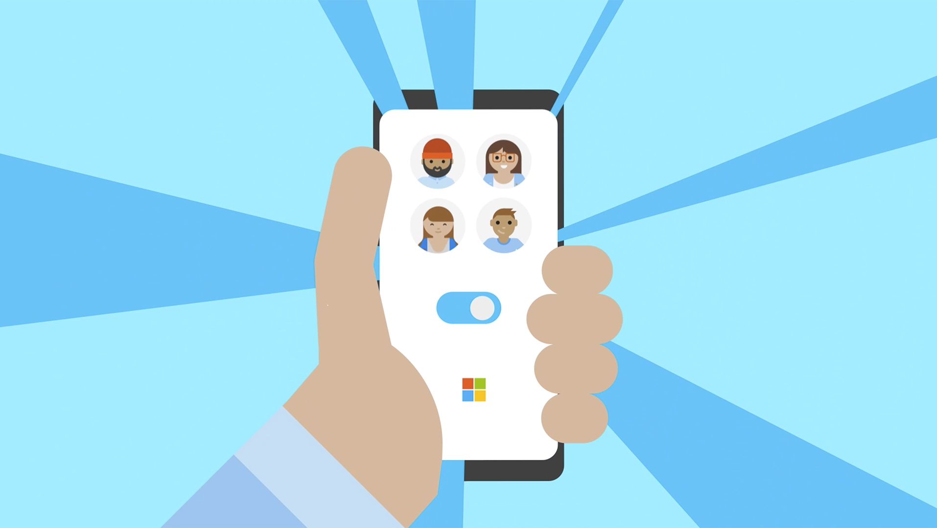 Family settings icons on a phone