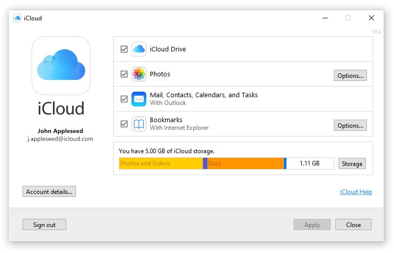 Screenshot of iCloud Drive