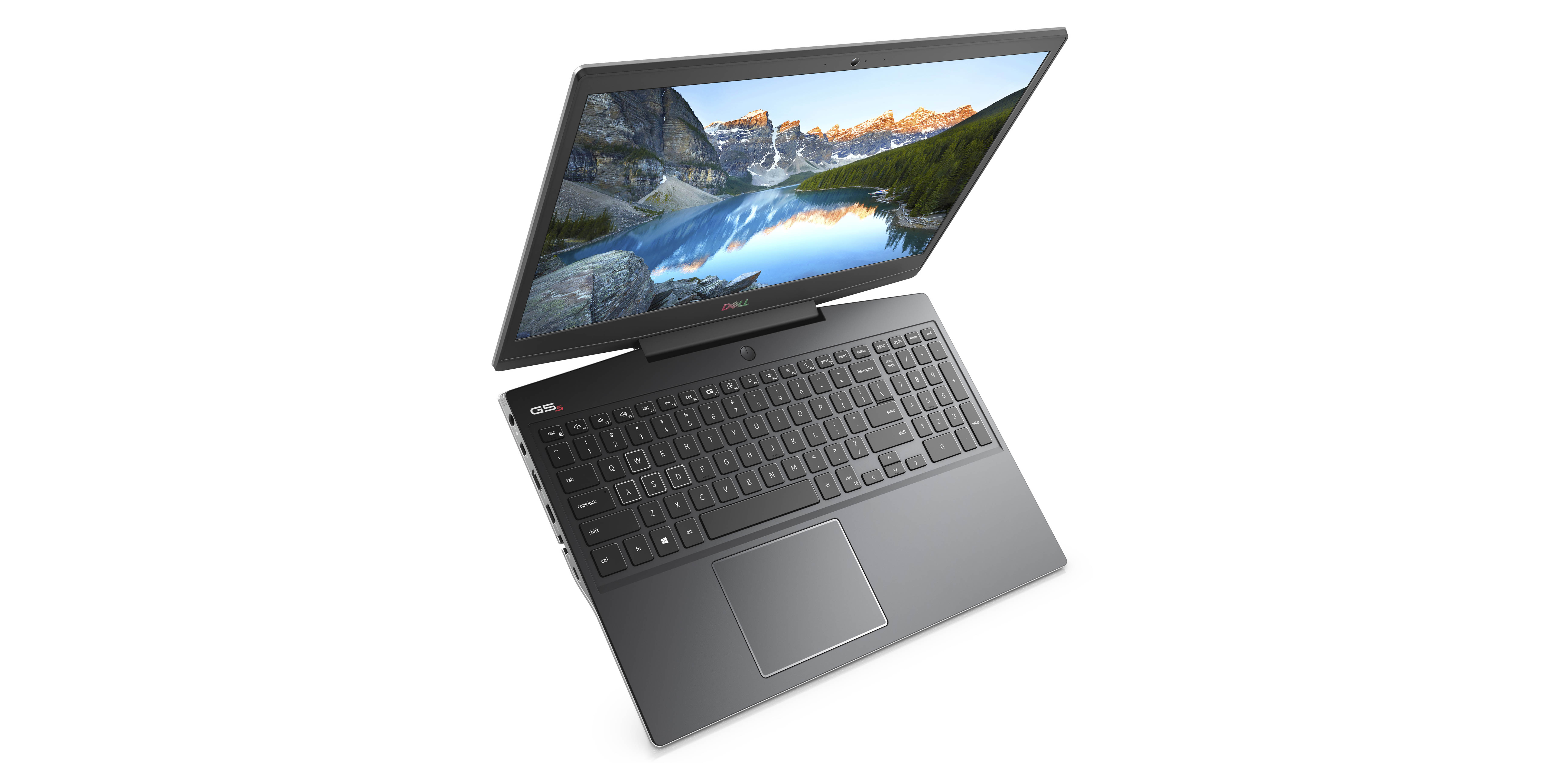 Photo of the Dell G5 15 Special Edition, open to show the Ryzen keyboard from above, at an angle