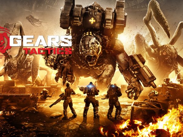 Gears Tactics soldiers in a battlefield