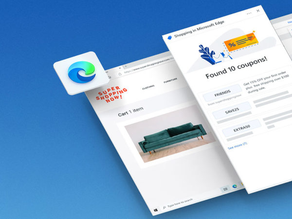 Coupons feature in Microsoft Edge