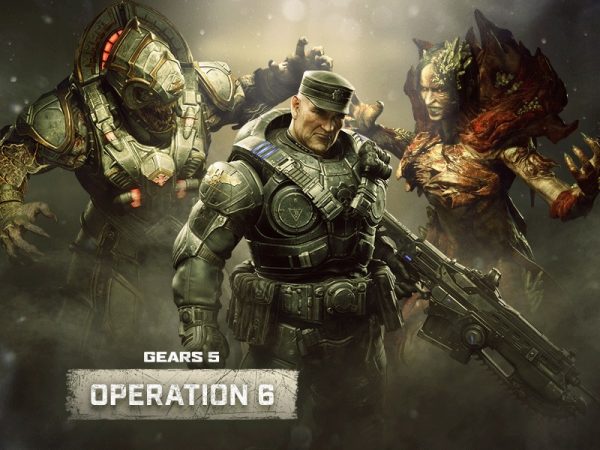 Soldier in full armor between aliens