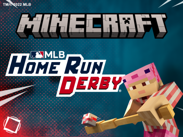 Minecrtaft character hitting a baseball