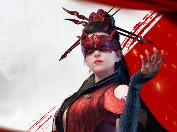 Naraka character wearing mask