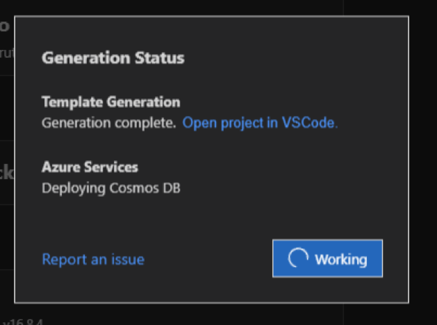 Generation Status screen